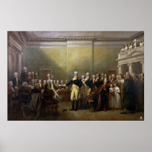 Washington Rücktritt seiner Kommission John Trumbu Poster