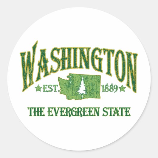 Washington Runder Aufkleber (Vorderseite)