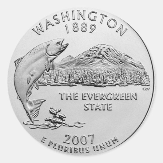  Washington Runder Aufkleber (Vorderseite)