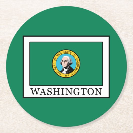 Washington Runder Pappuntersetzer (Vorderseite)