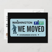 Washington Sasquatch License Plate Ankündigungspostkarte (Vorne/Hinten)