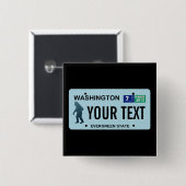 Washington Sasquatch License Plate Button (Vorne & Hinten)