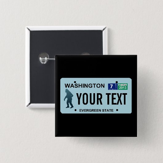 Washington Sasquatch License Plate Button (Vorne & Hinten)