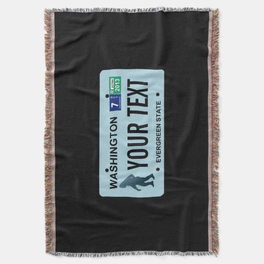 Washington Sasquatch License Plate Decke (Vorderseite Vertikal)