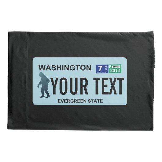 Washington Sasquatch License Plate Kissenbezug (Rückseite)