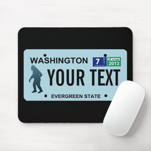 Washington Sasquatch License Plate Mousepad (Mit Mouse)