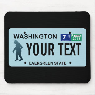 Washington Sasquatch License Plate Mousepad