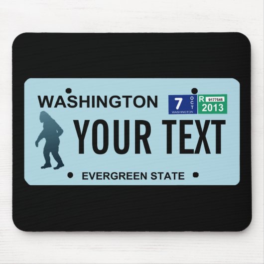 Washington Sasquatch License Plate Mousepad (Vorne)