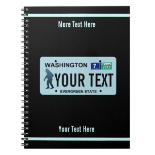 Washington Sasquatch License Plate Notizblock