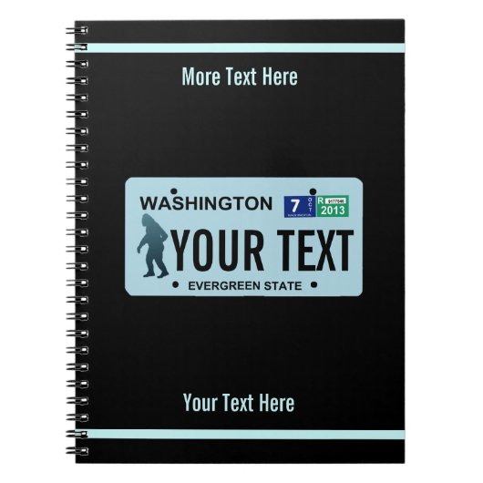 Washington Sasquatch License Plate Notizblock (Vorderseite)