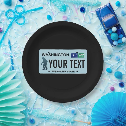 Washington Sasquatch License Plate Pappteller (Party)