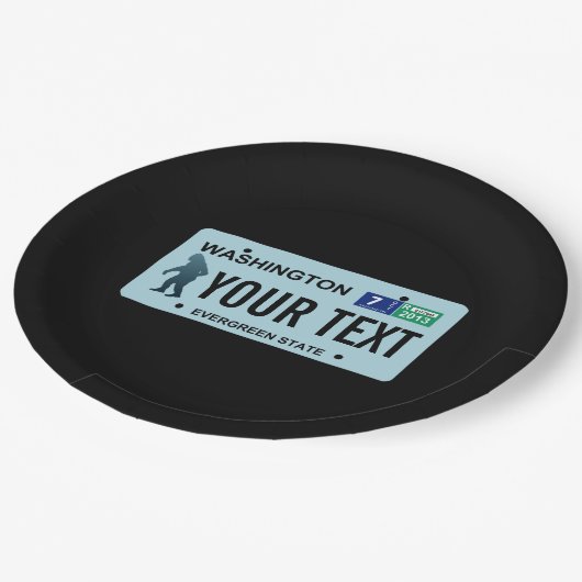Washington Sasquatch License Plate Pappteller (Schrägansicht)