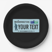 Washington Sasquatch License Plate Pappteller (Vorderseite)