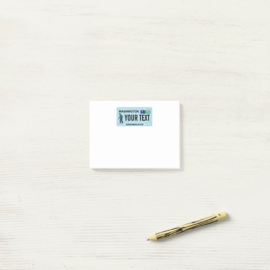 Washington Sasquatch License Plate Post-it Klebezettel (Auf Schreibtisch)