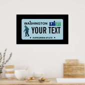 Washington Sasquatch License Plate Poster (Küche)