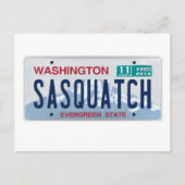 Washington Sasquatch License Plate Postkarte (Vorderseite)