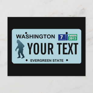 Washington Sasquatch License Plate Postkarte