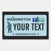 Washington Sasquatch License Plate Rechteckiger Aufkleber (Vorderseite)