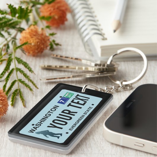 Washington Sasquatch License Plate Schlüsselanhänger (Vorderseite rechts)