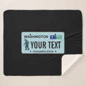 Washington Sasquatch License Plate Sherpadecke (Vorderseite (Horizontal))