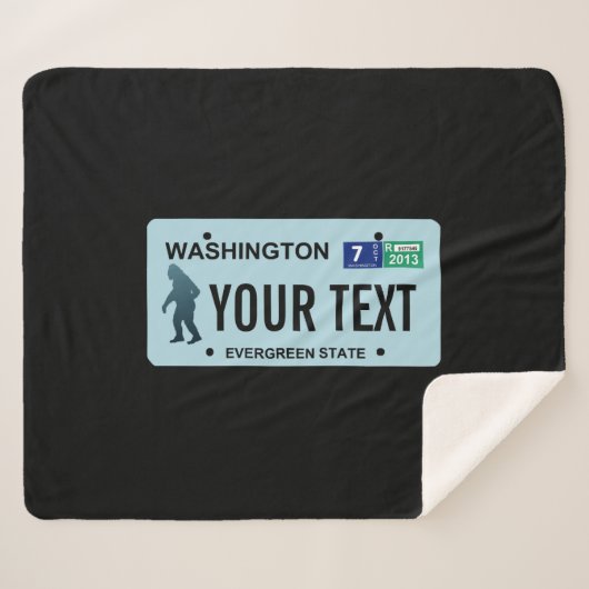 Washington Sasquatch License Plate Sherpadecke (Vorderseite (Horizontal))