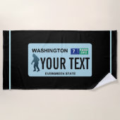 Washington Sasquatch License Plate Strandtuch (Vorderseite)