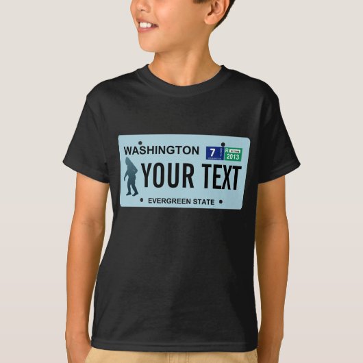 Washington Sasquatch License Plate T-Shirt (Vorderseite)