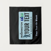 Washington Sasquatch License Plate Wandteppich (Vorderseite)