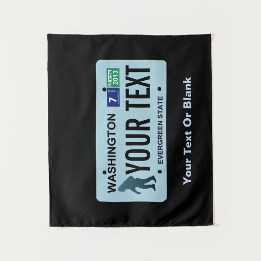 Washington Sasquatch License Plate Wandteppich (Vorderseite)