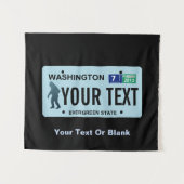 Washington Sasquatch License Plate Wandteppich (Vorderseite (Horizontal))