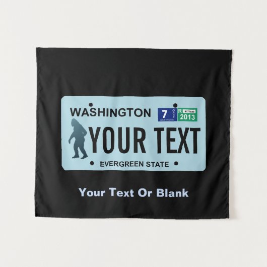 Washington Sasquatch License Plate Wandteppich (Vorderseite (Horizontal))