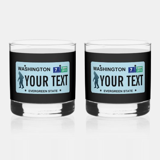 Washington Sasquatch License Plate Whiskyglas (Vorderseite)