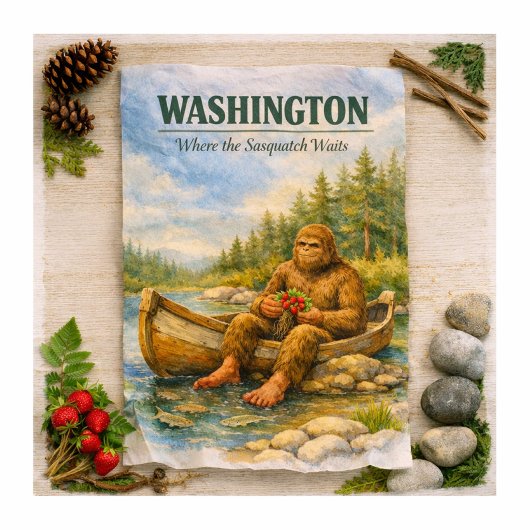 Washington Sasquatch Sommerkanu Seidenpapier