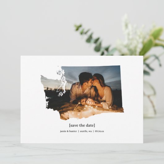 Washington Save the Date Foto Card (Stehend Vorderseite)