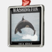 Washington-Schwertwal-Wal Silbernes Ornament (Links)