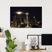 Washington, Seattle, Skyline at night from Kerry 2 Poster (Heimbüro)