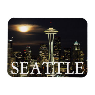 Washington, Seattle, Skyline bei Nacht von Kerry 2 Magnet