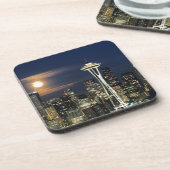 Washington, Seattle, Skyline nachts ab Kerry 1 Getränkeuntersetzer (Linke Seite)