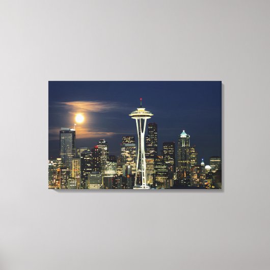 Washington, Seattle, Skyline nachts ab Kerry 1 Leinwanddruck (Vorderseite)