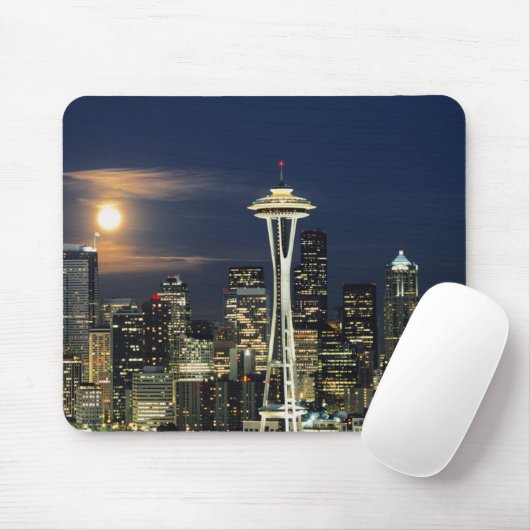 Washington, Seattle, Skyline nachts ab Kerry 1 Mousepad (Mit Mouse)