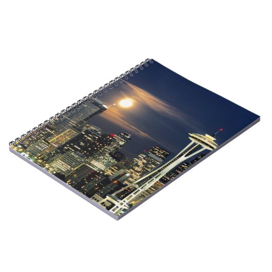 Washington, Seattle, Skyline nachts ab Kerry 1 Notizblock (Linke Seite)