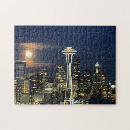 Washington, Seattle, Skyline nachts ab Kerry 1 Puzzle (Horizontal)