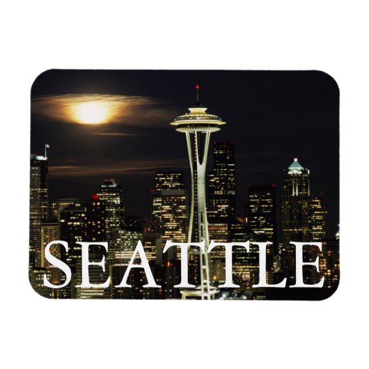 Washington, Seattle, Skyline nachts ab Kerry 2 Magnet (Horizontal)