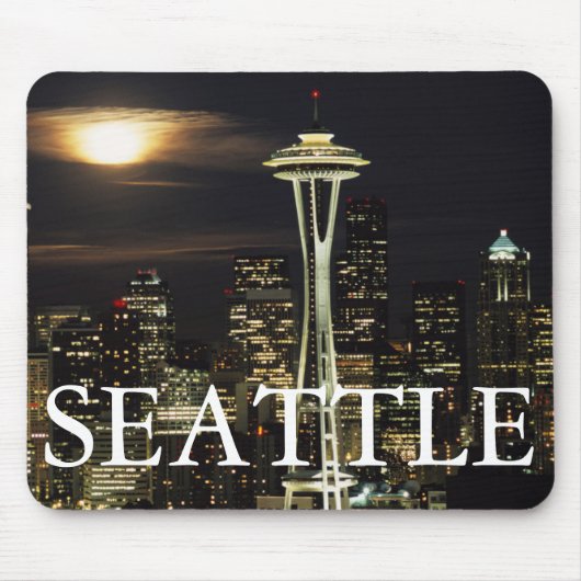 Washington, Seattle, Skyline nachts ab Kerry 2 Mousepad (Vorne)