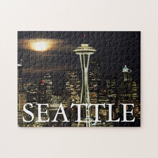 Washington, Seattle, Skyline nachts ab Kerry 2 Puzzle (Horizontal)