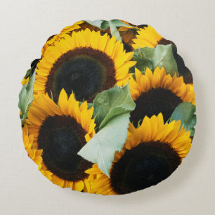 Washington, Seattle, Sonnenblume zum Verkauf Rundes Kissen
