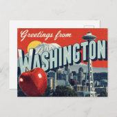 Washington Seattle Space Needle Apple Postkarte (Vorne/Hinten)