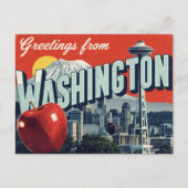 Washington Seattle Space Needle Apple Postkarte (Vorderseite)