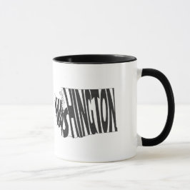 Washington Shaped Staat Name Black Word Art Tasse