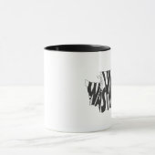 Washington Shaped Staat Name Black Word Art Tasse (Zentrum)